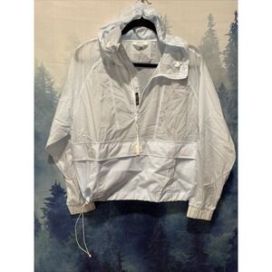 Adidas Windbreaker Wind RDY Anorak 1/2 Zip Cropped Packable Sky Tint Women's‎ S